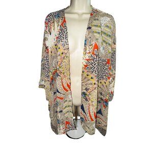 UMGEE Boho Kimono Cardigan With Pom Pom Trim Navy Blue‎ Red Yellow M/L Western